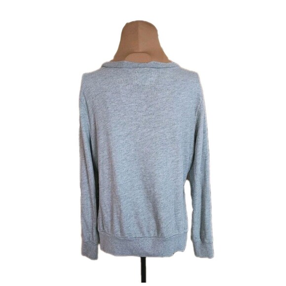 Pam & Gela Lips Patch Sweatshirt Women’s Small Gray Side Tie  Made in USA - Picture 2 of 9